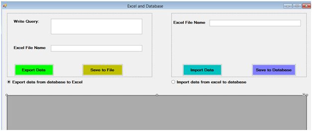 data from excel to database